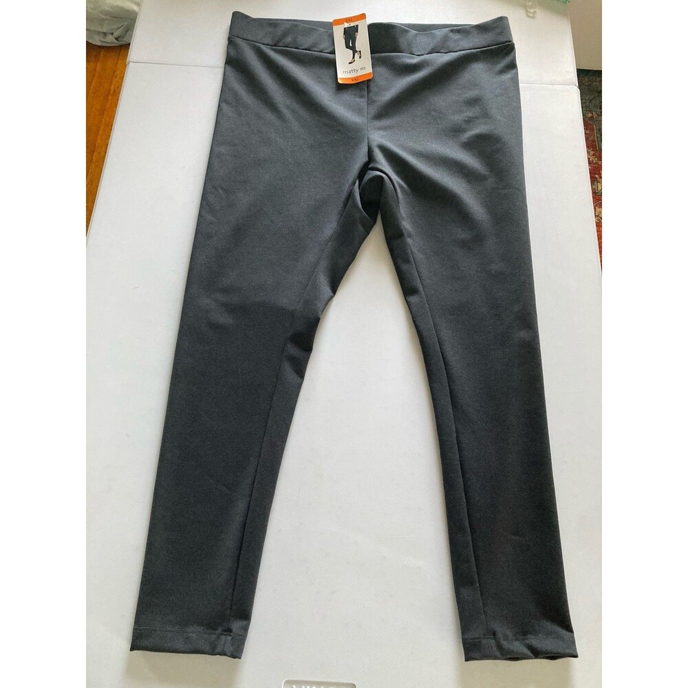 Matty M Leggings Pants 2X Plus  NWTS New With Tags Dark Charcoal XXL Stretch USA